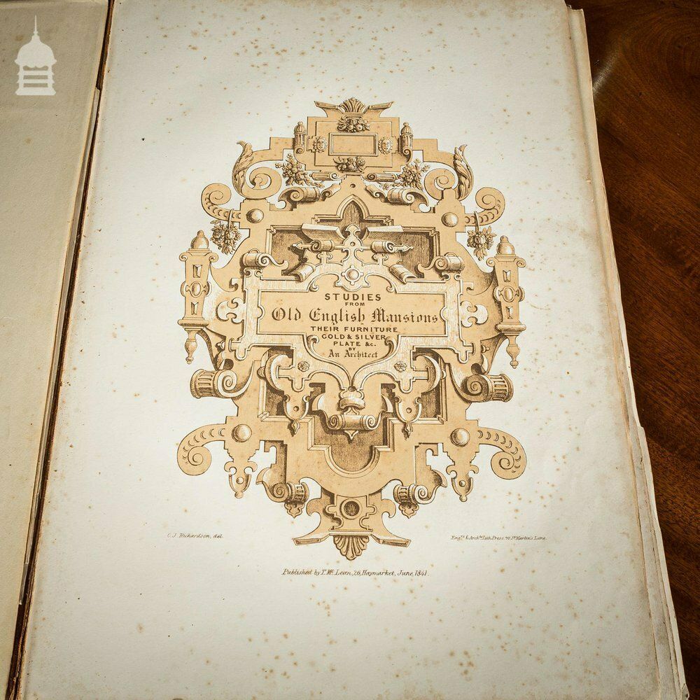 Rare Original Charles James Richardson Volume Of Studies From Old English Mansions 1841 photo buy