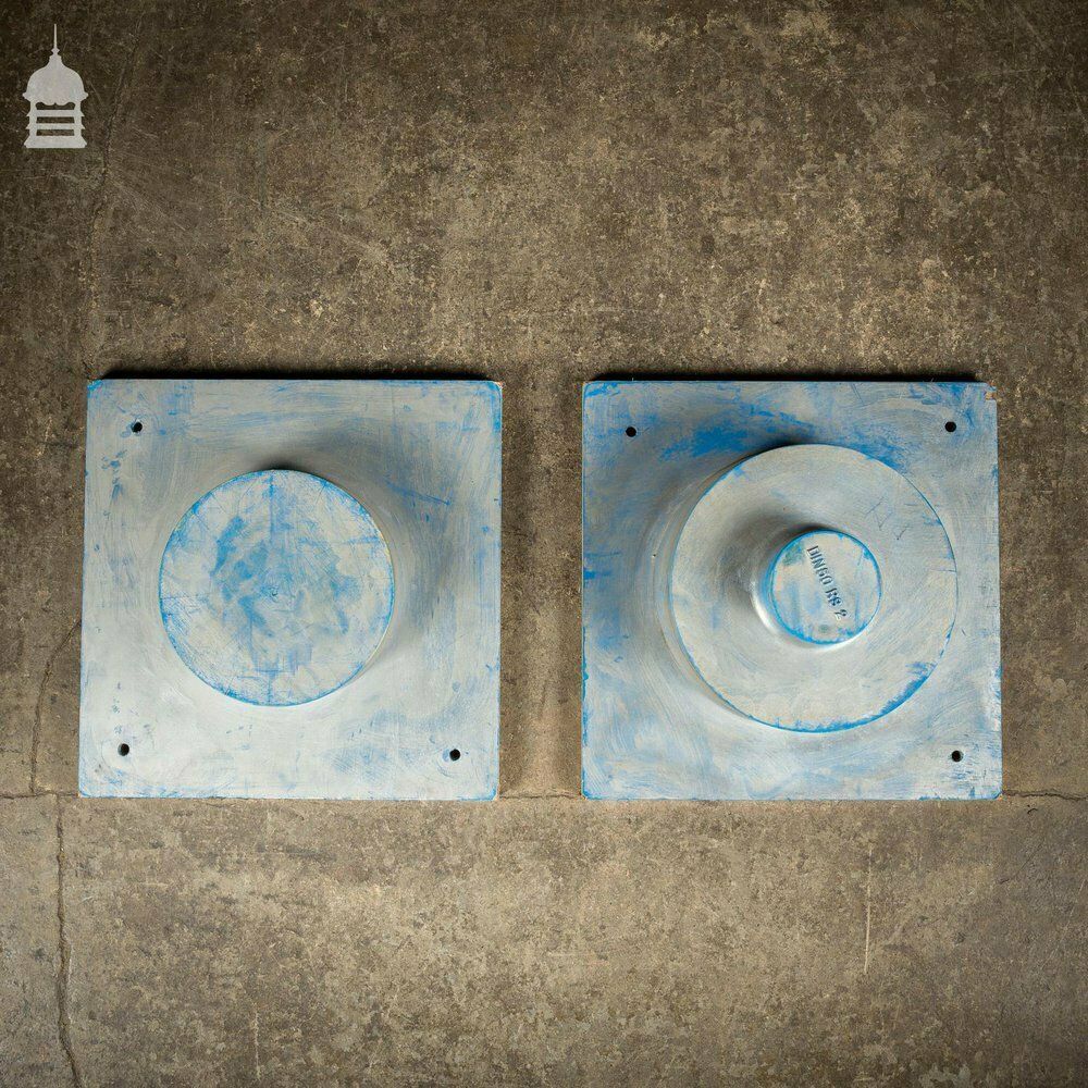Pair Of Blue And Silver Industrial Factory Foundry Moulds photo furniture