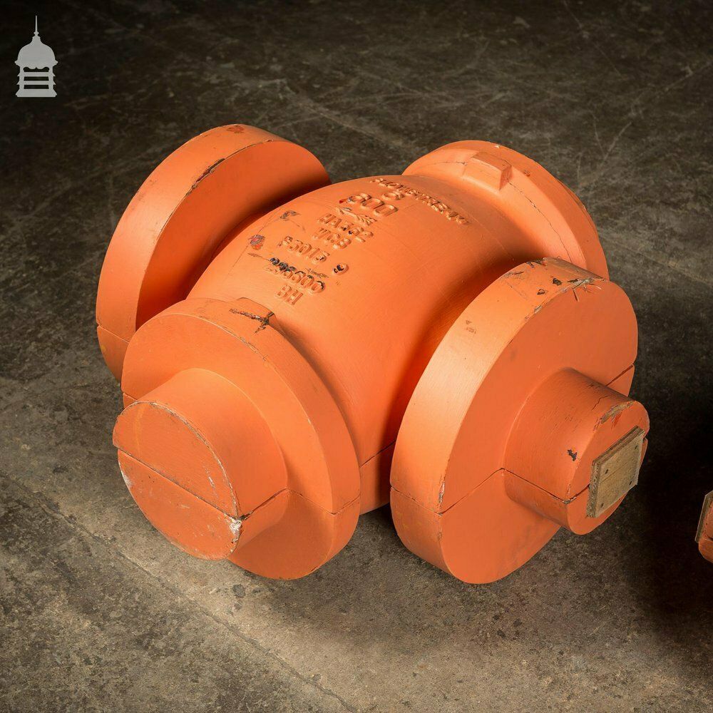 Pair Of Large Orange Industrial Factory Foundry Moulds photo 420.0