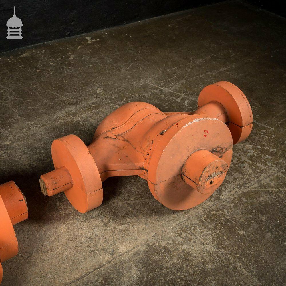 Pair Of Large Orange Industrial Factory Foundry Moulds photo buy
