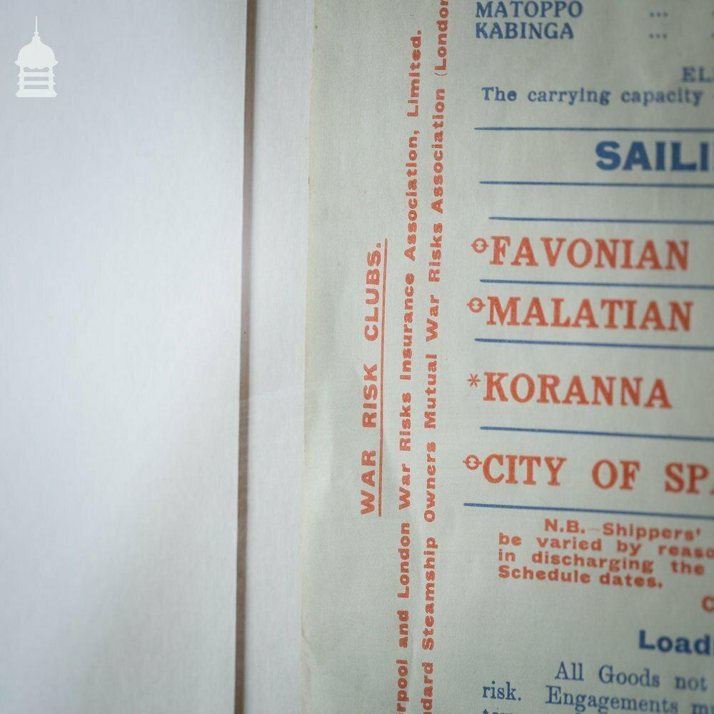 1915 Ellerman & Bucknall Steamship Co. Ltd Notice In Later Frame photo vinterior