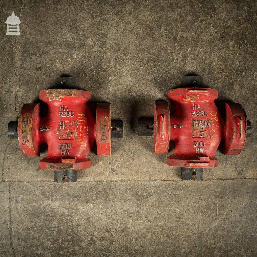 Pair Of Red Industrial Factory Foundry Moulds photo furniture