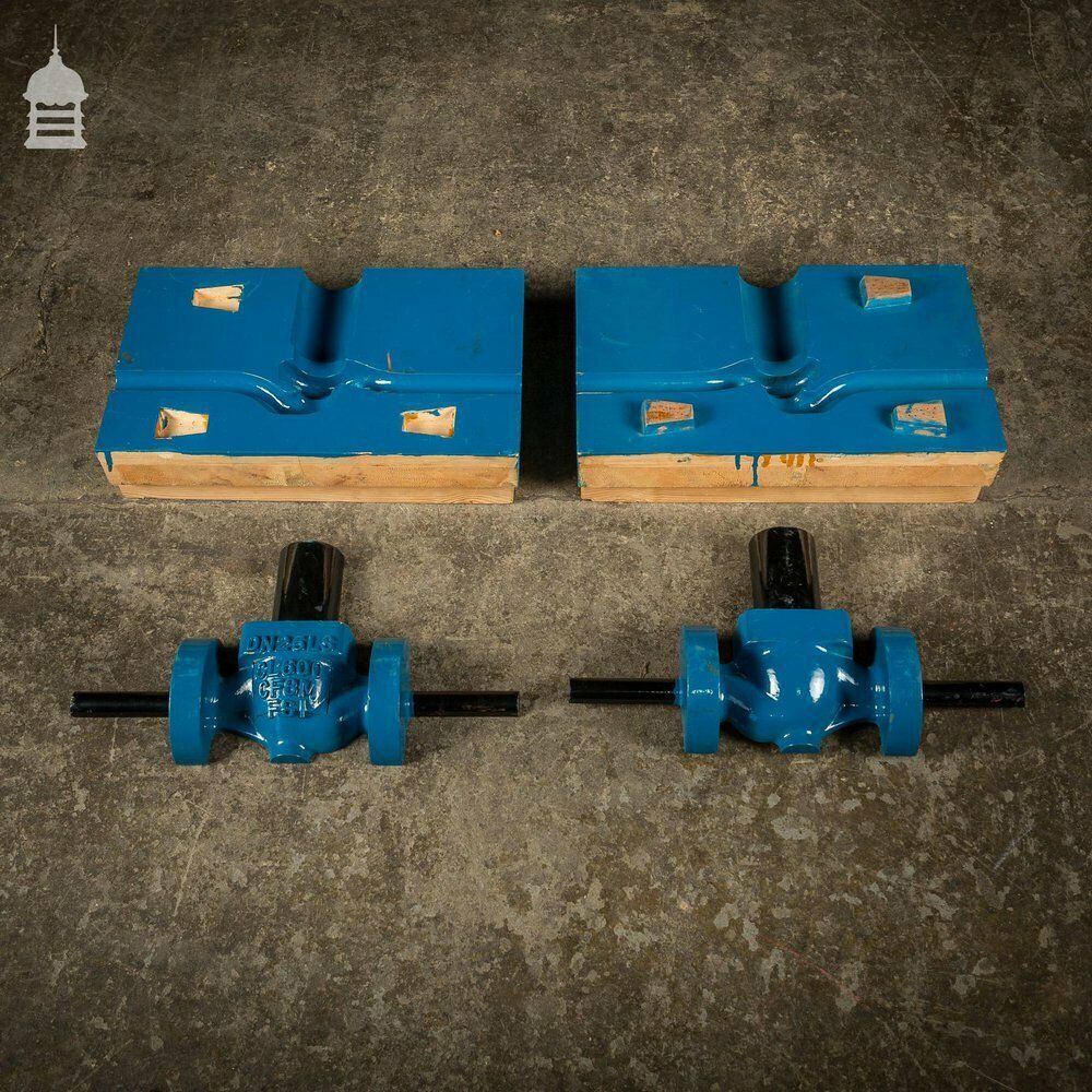 Home Decor Batch Of 4 Blue Industrial Factory Foundry Moulds photo
