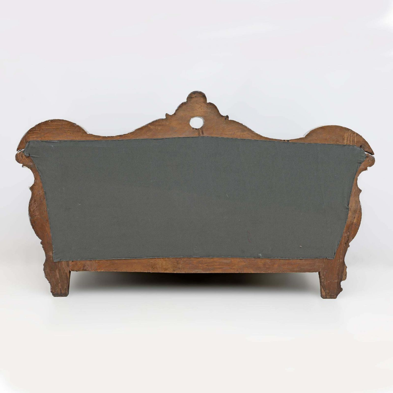 photo for sale Charles X Style Italian Sofa With Fornasetti Linen Fabric