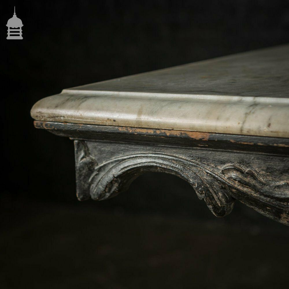 Exquisite 19th C Carved Hardwood Occasional Table With Twist Pedestal And Marble Top photo vintage