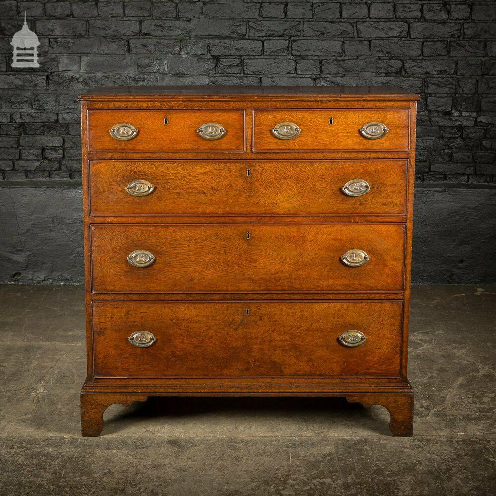 George III Oak Chest Of Drawers With Brass Sphinx Drawer Pull Handles photo furniture