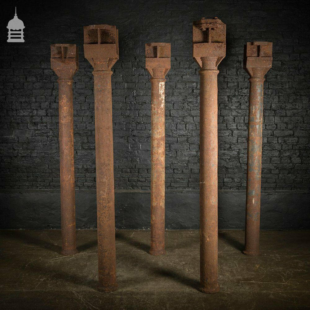 Set Of 5 Victorian Cast Iron Columns Pillars Stanchions photo furniture