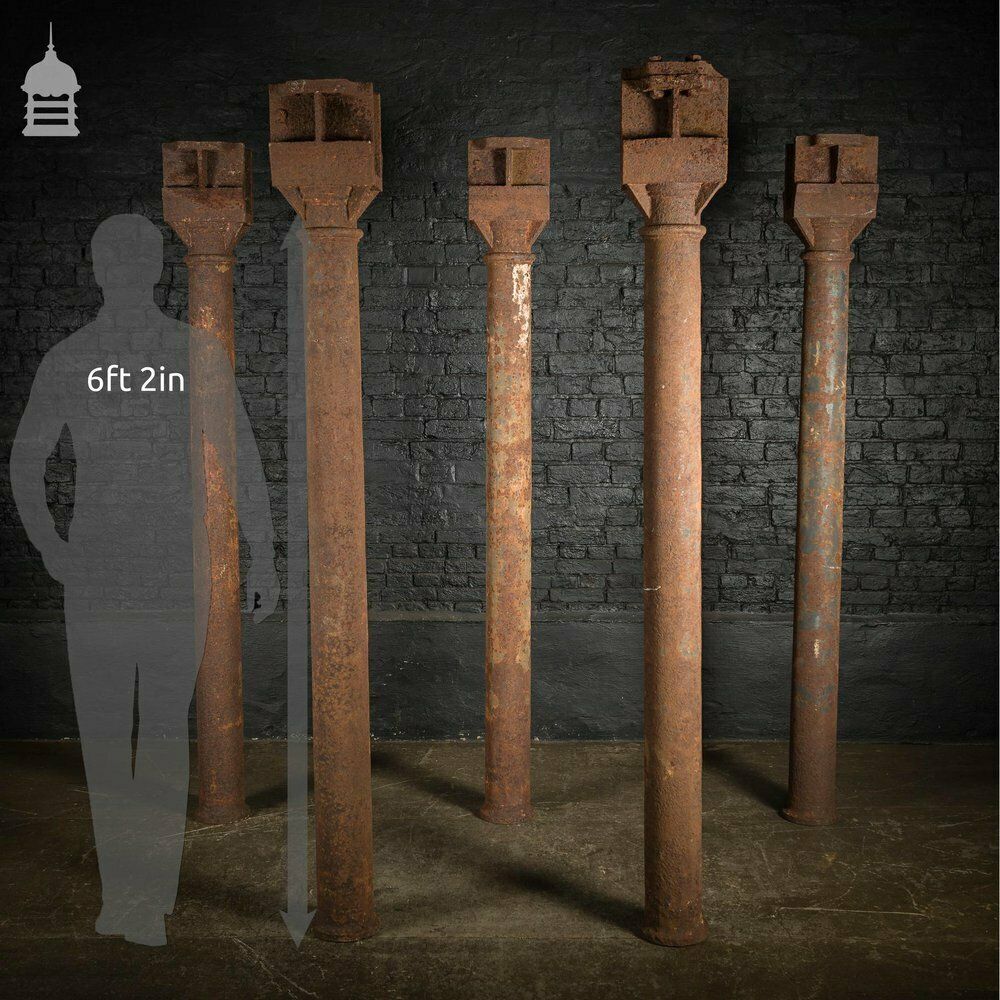 Set Of 5 Victorian Cast Iron Columns Pillars Stanchions photo buy