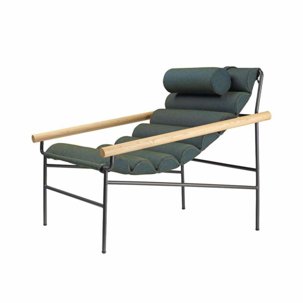 Wave Shaped 21st Century Dark Green Fabric Armchair Indoor Outdoor photo furniture
