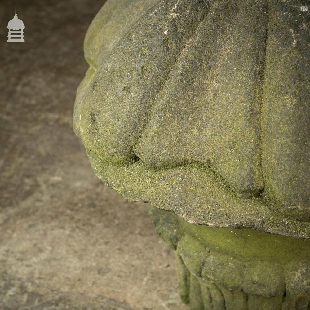 Pair Of 18th C Carved Sandstone Pier Cap Finials photo buy