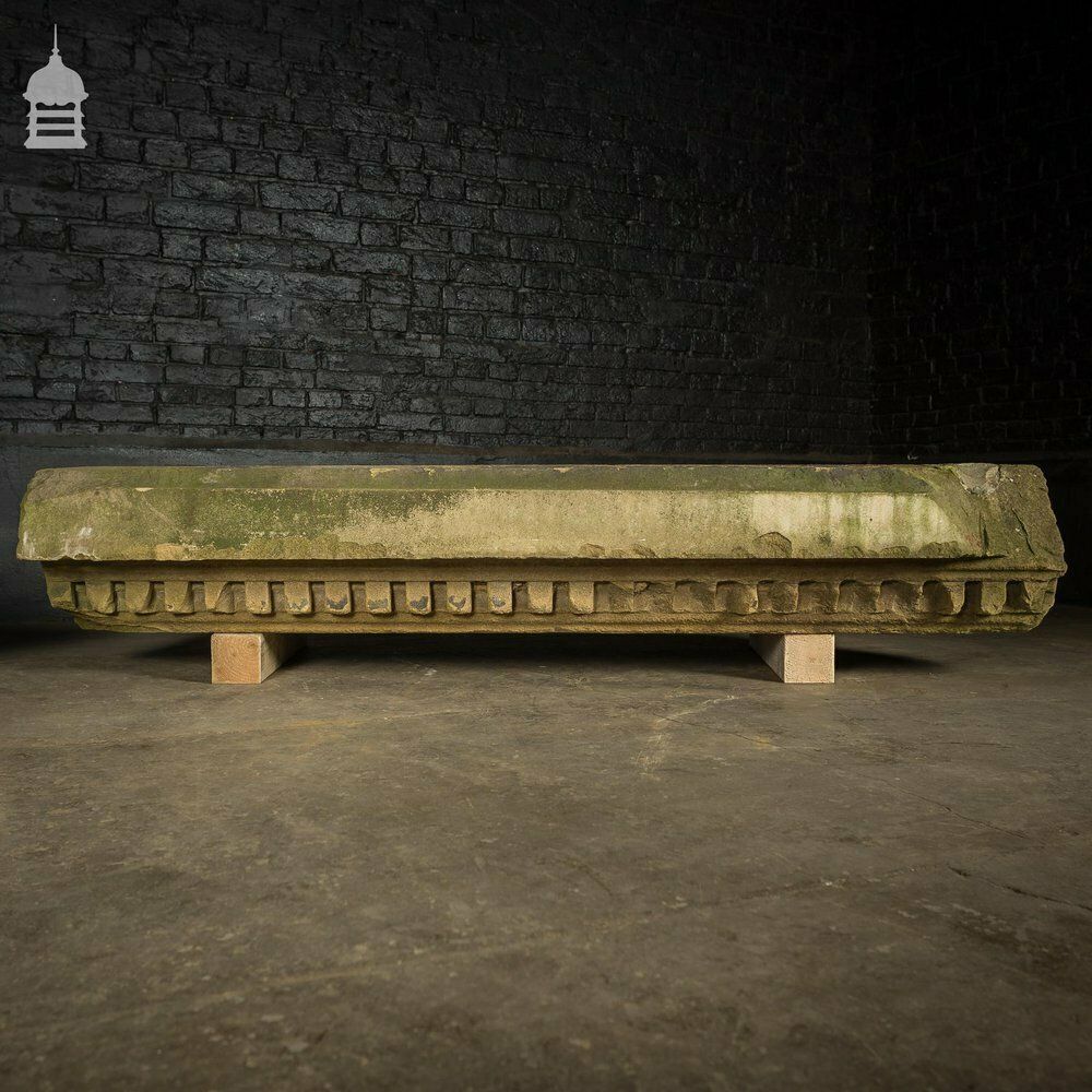 Pair Of Georgian Carved Sandstone Lintels With Dentil Moulding photo buy