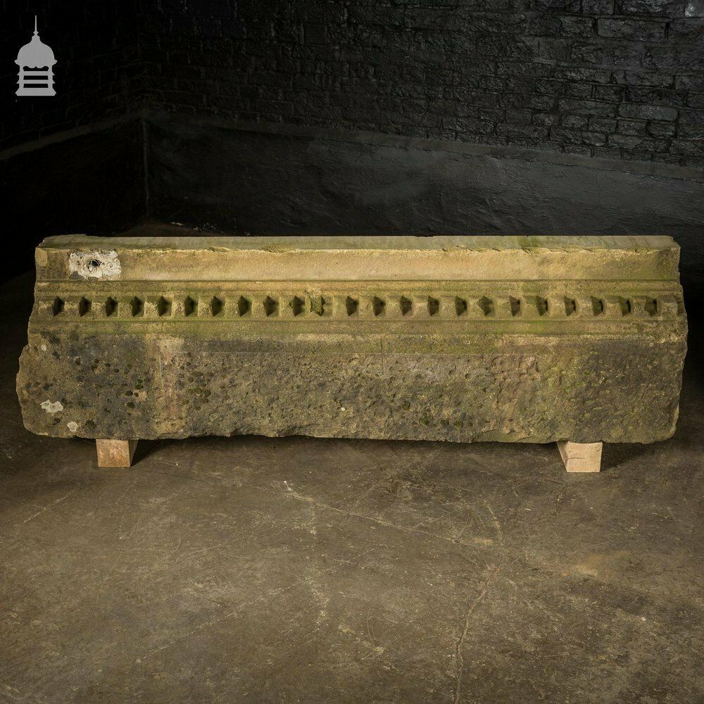 photo furniture Pair Of Georgian Carved Sandstone Lintels With Dentil Moulding