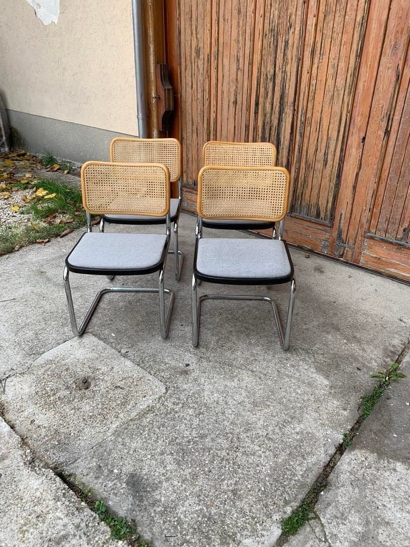 Mid Century Modern Italian Marcel Breuer B32 Cesca Chair, 70s Set Of 4