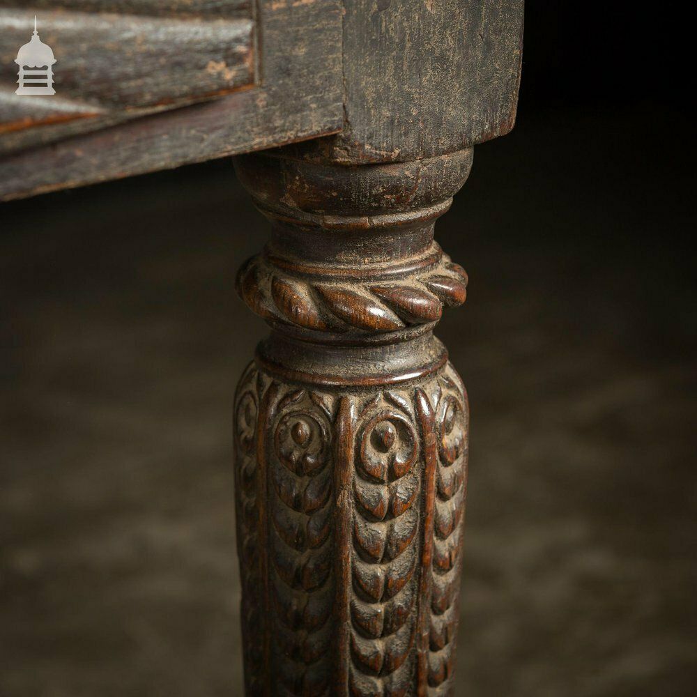 Impressive 18th C Hardwood Side Table With Carved Starburst Drawers photo 4080.0