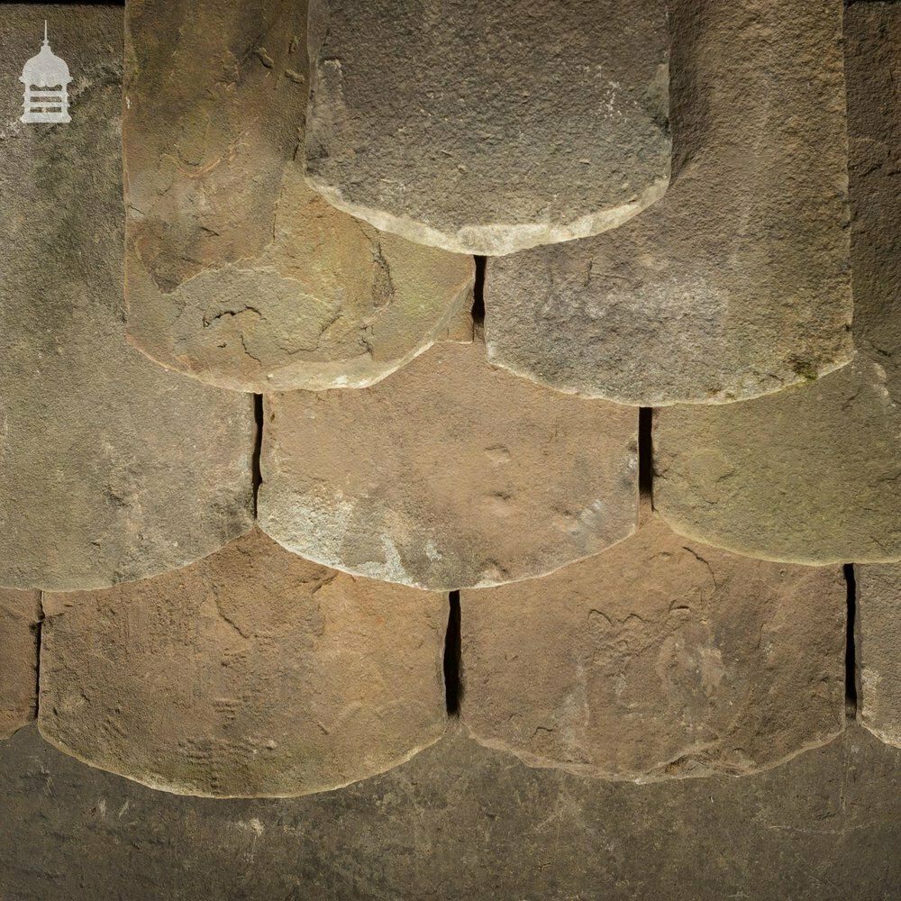 Set Of 14 Reclaimed Yorkstone Roof Tiles photo for sale