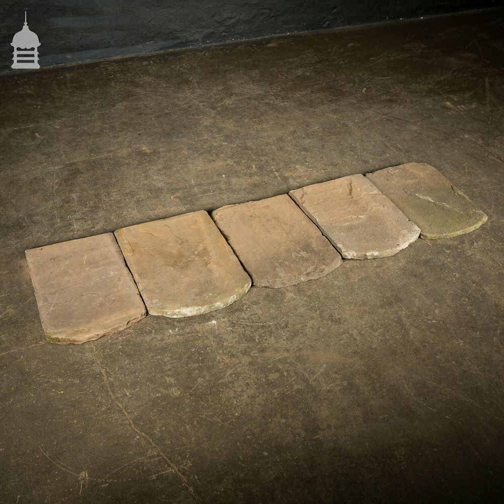 Set Of 14 Reclaimed Yorkstone Roof Tiles photo vinterior