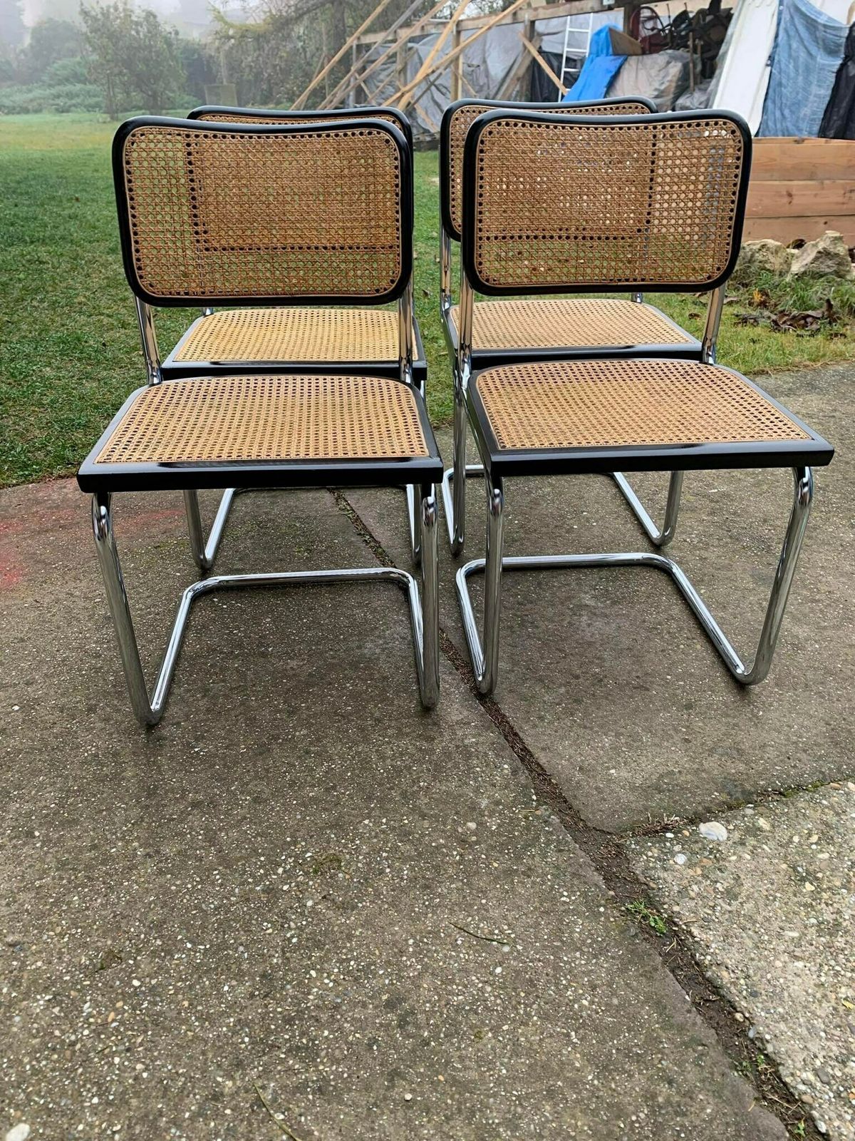 Mid Century Modern Italian Marcel Breuer B32 Cesca Chair, 70s Set Of 4 photo for sale