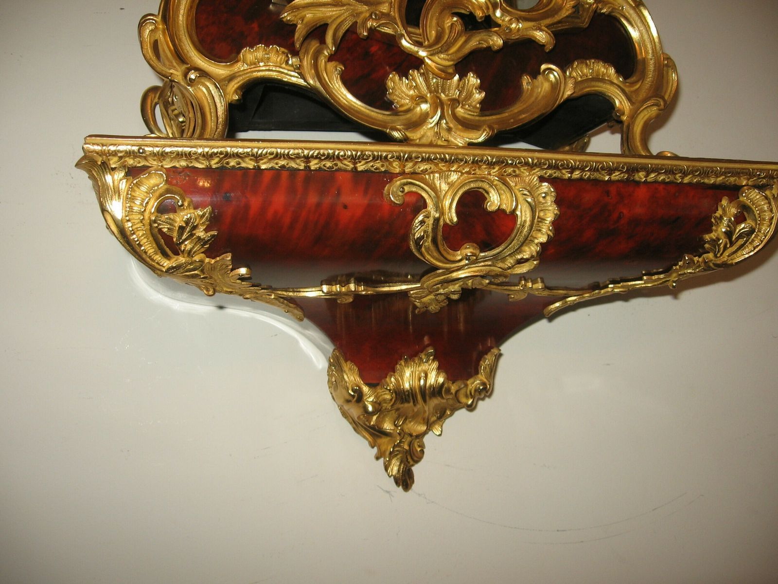 Antique French Ormolu And Faux Tortoiseshell Clock And Bracket photo 5250.0