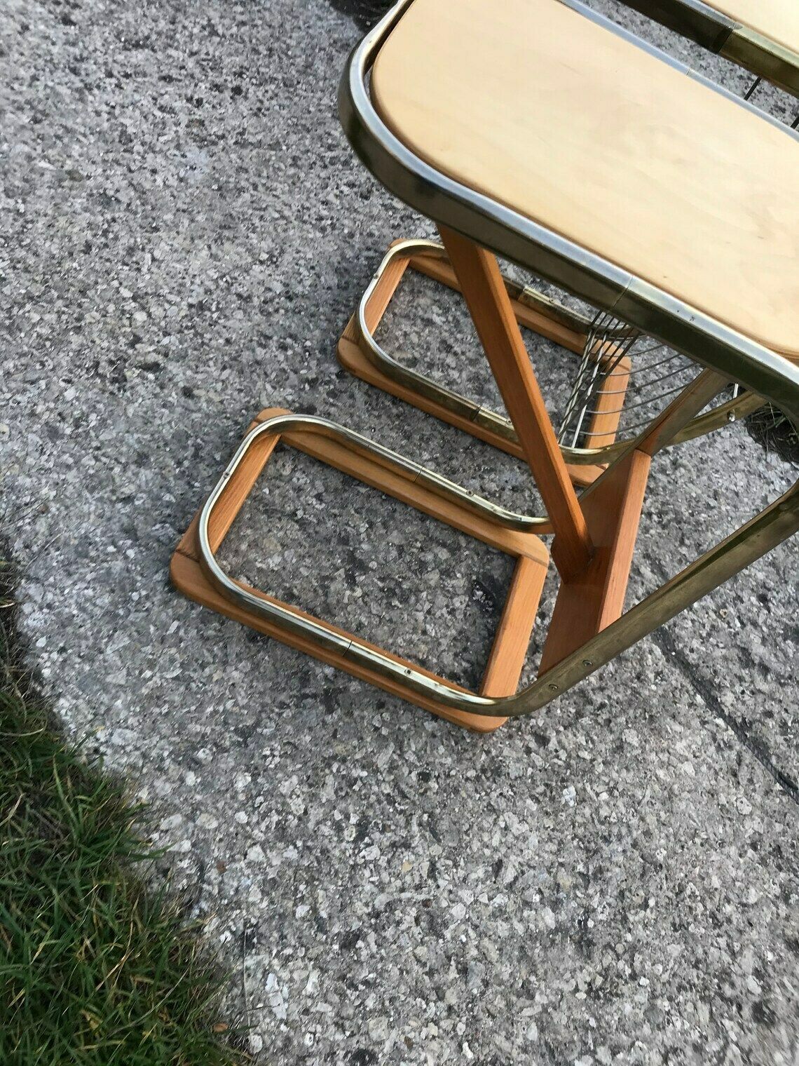 Mid Century Italian Side Tables With Magazine Rack, 1950s Set Of 2 photo vinterior