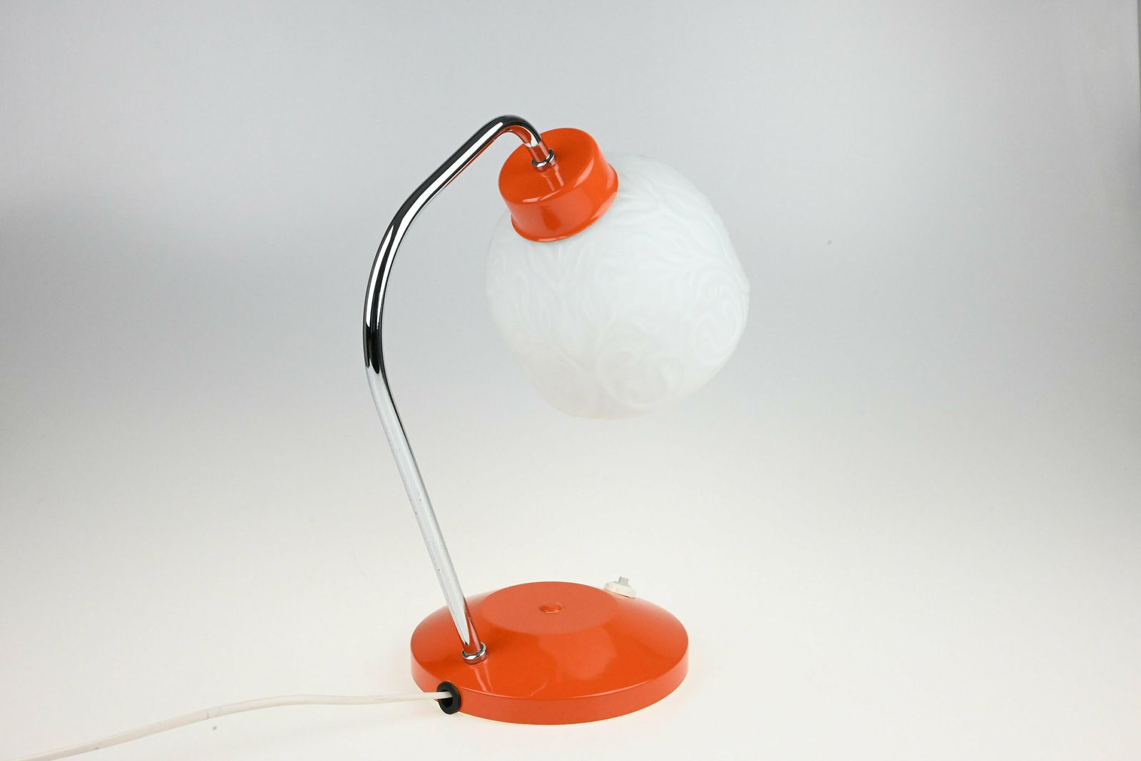 Mid Century Desk Lamp, Desk Metal Lamp, Table Lamp, Desk Lamp, Mid Century Lamp, Metal Lamp, Orange Lamp, Chrome Lamp, Table Light photo Lighting