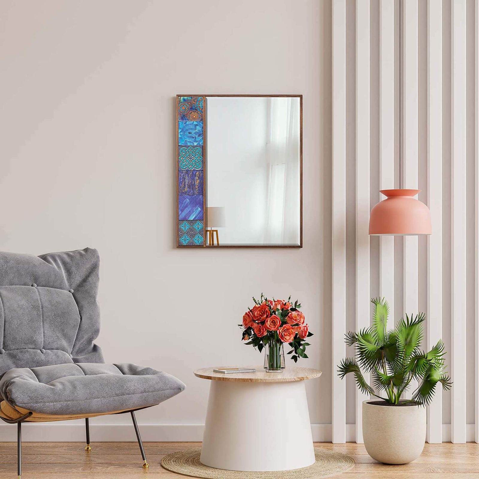 Roth Decorative Handcrafted Unique Wooden Wall Mirror photo furniture