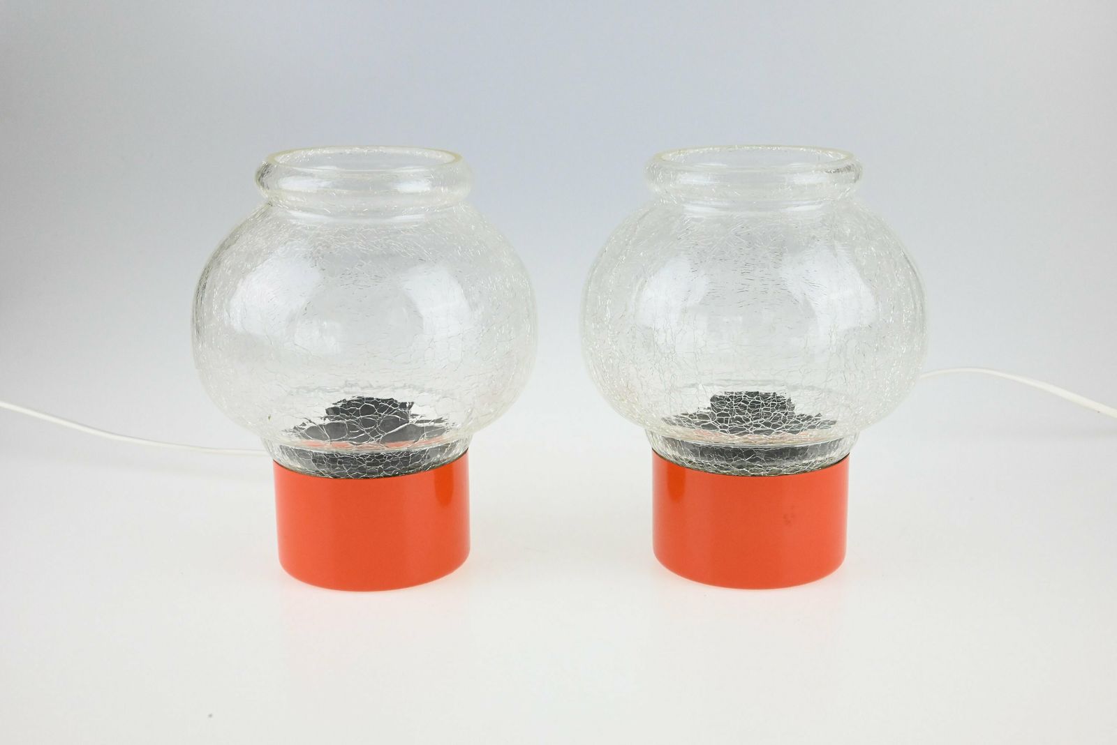 Pair Of Orange Bedside Lamps, Bedside Lamp Pair, Pair Of Lamps, Bedside Lamps, Bedside Lamp, Table Lamp, Desk Lamp, Mid Century Lamp Pair photo 172.0