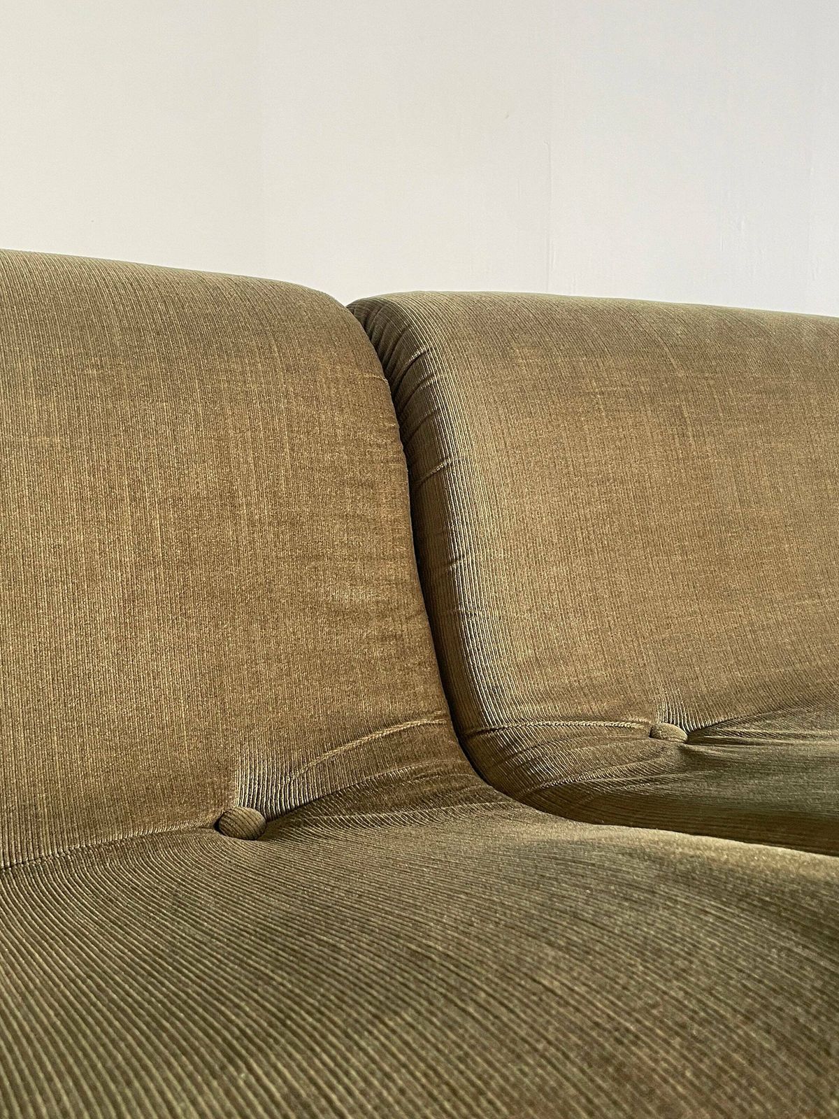 Vintage Italian Space Age Modular Seating Set In Striped Brown Fabric, Set Of 4, 1970s Mid Century Modern Sectional Or Modular Sofa photo vintage