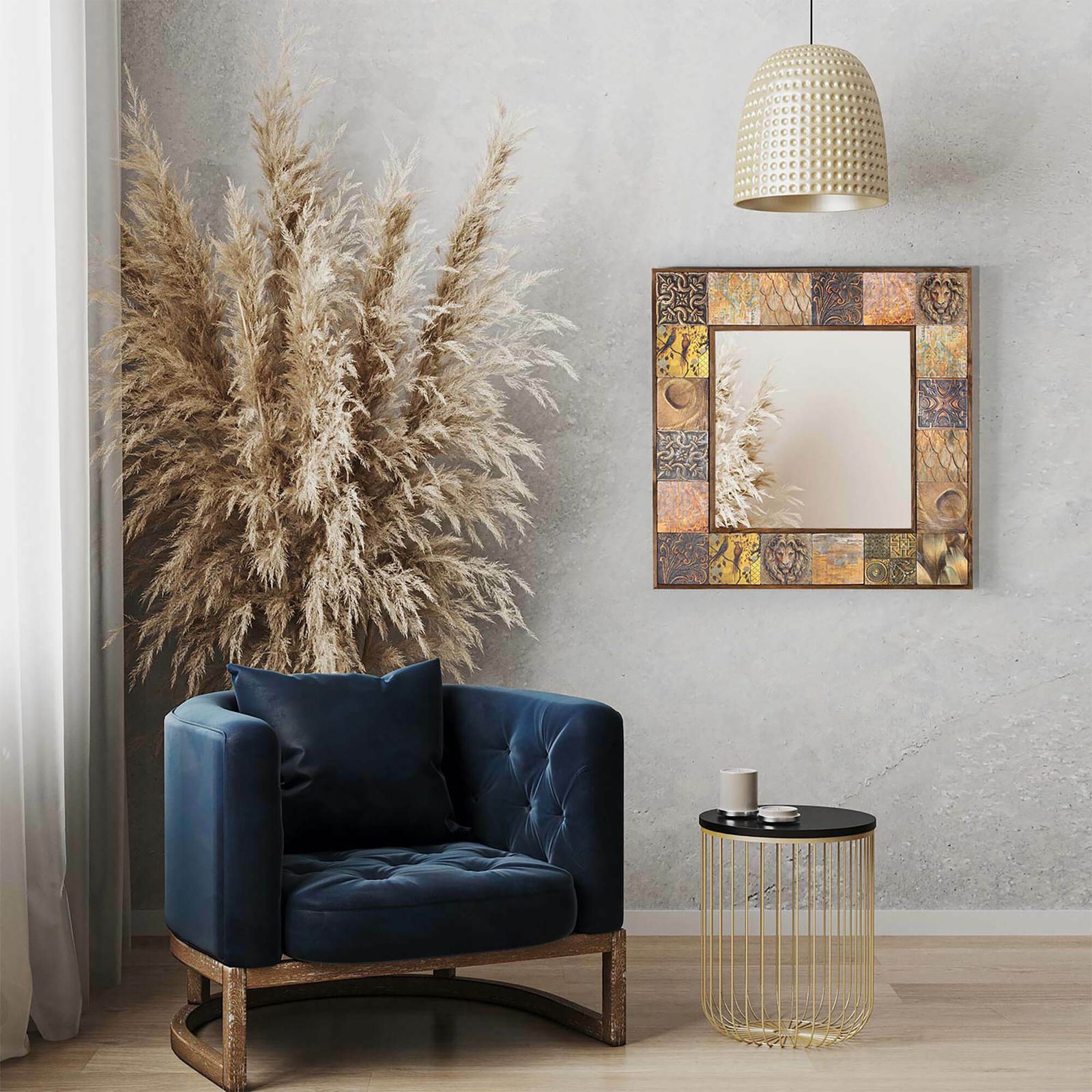 Landyn Handmade Natural Wall Mirror For Living Room