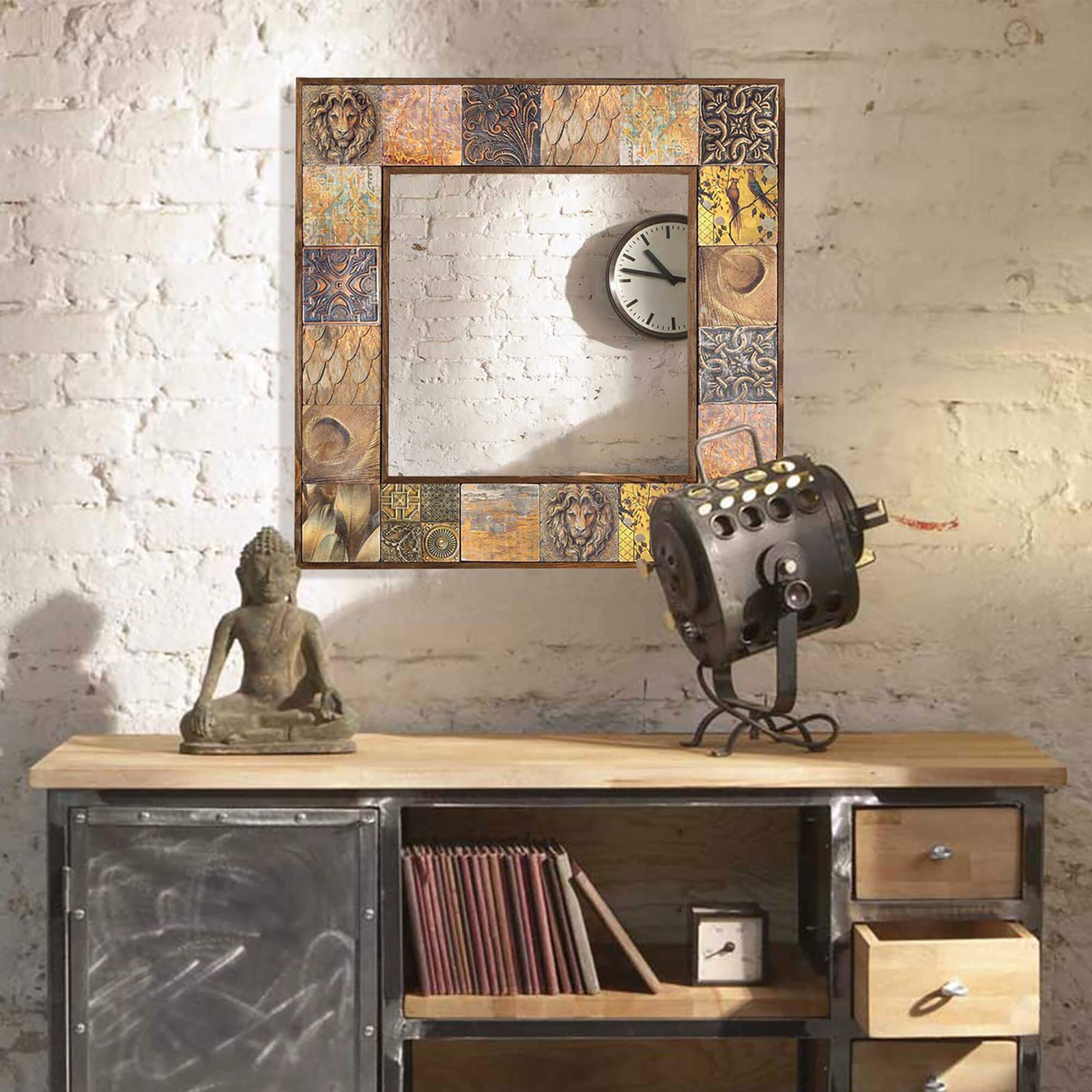 Landyn Handmade Natural Wall Mirror For Living Room photo furniture