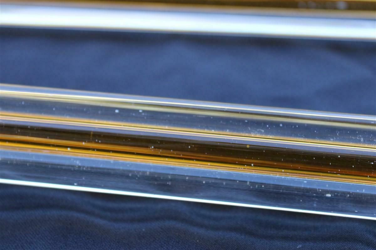 Pair Of Large Venini Torcello Murano Glass And Brass Handles From The 1940s In Orange photo buy