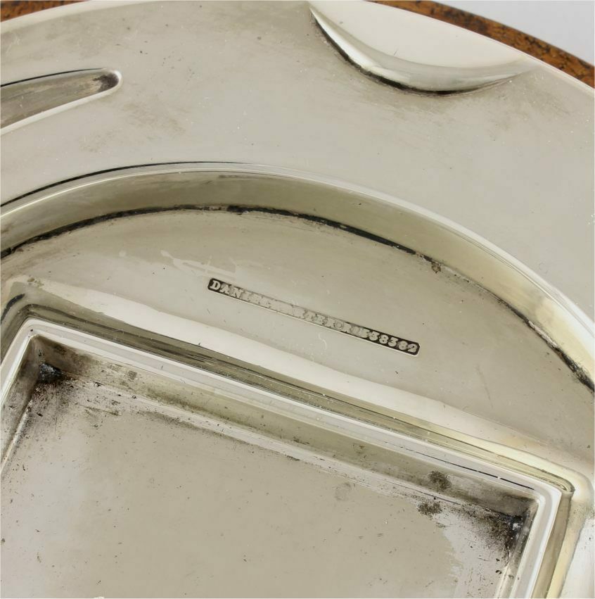 Silver Plate & Oak Horseshoe With Jockey Cap Glass Inkwell Desk Stand. photo vintage