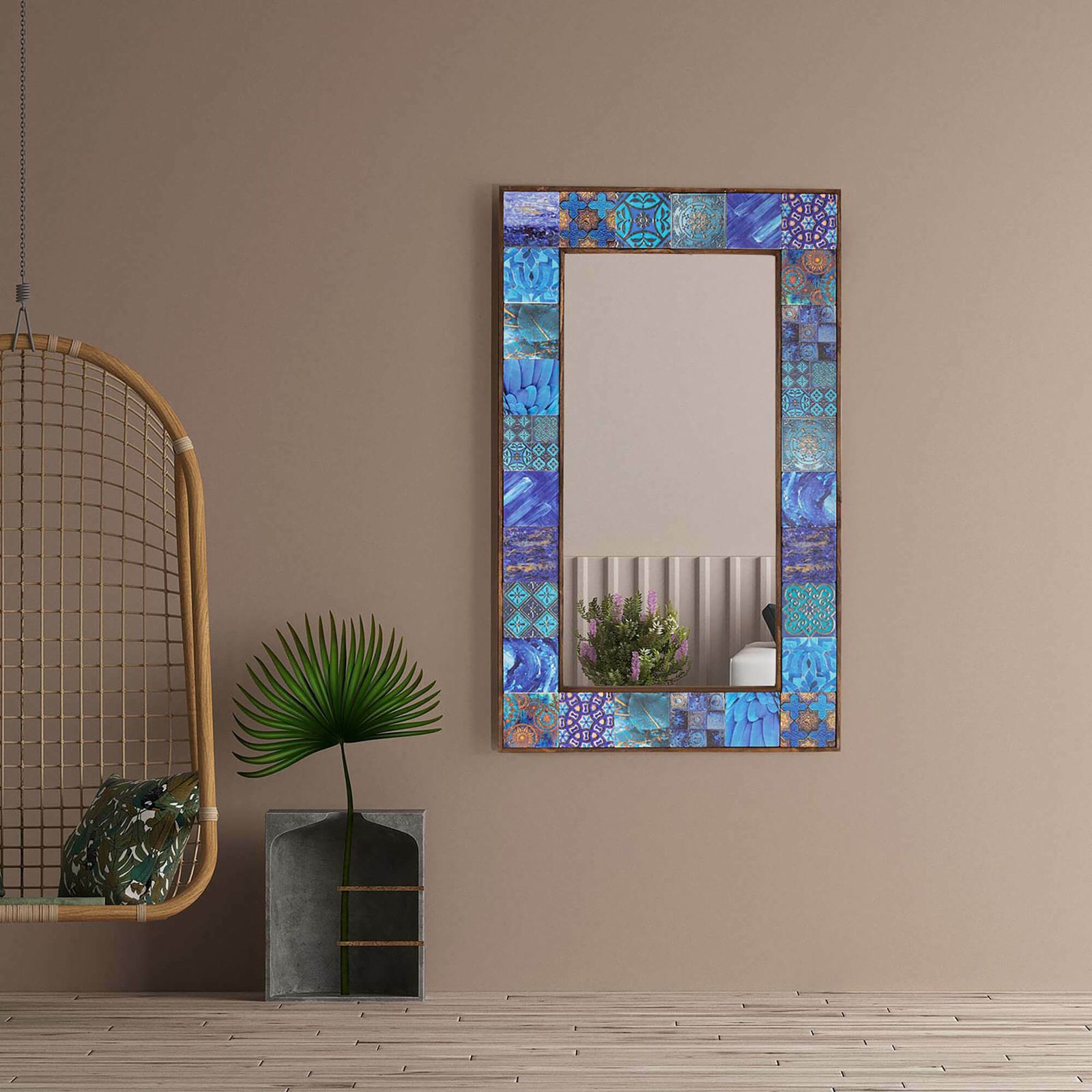 Felisha Handmade Natural Wall Mirror For Living Room photo furniture