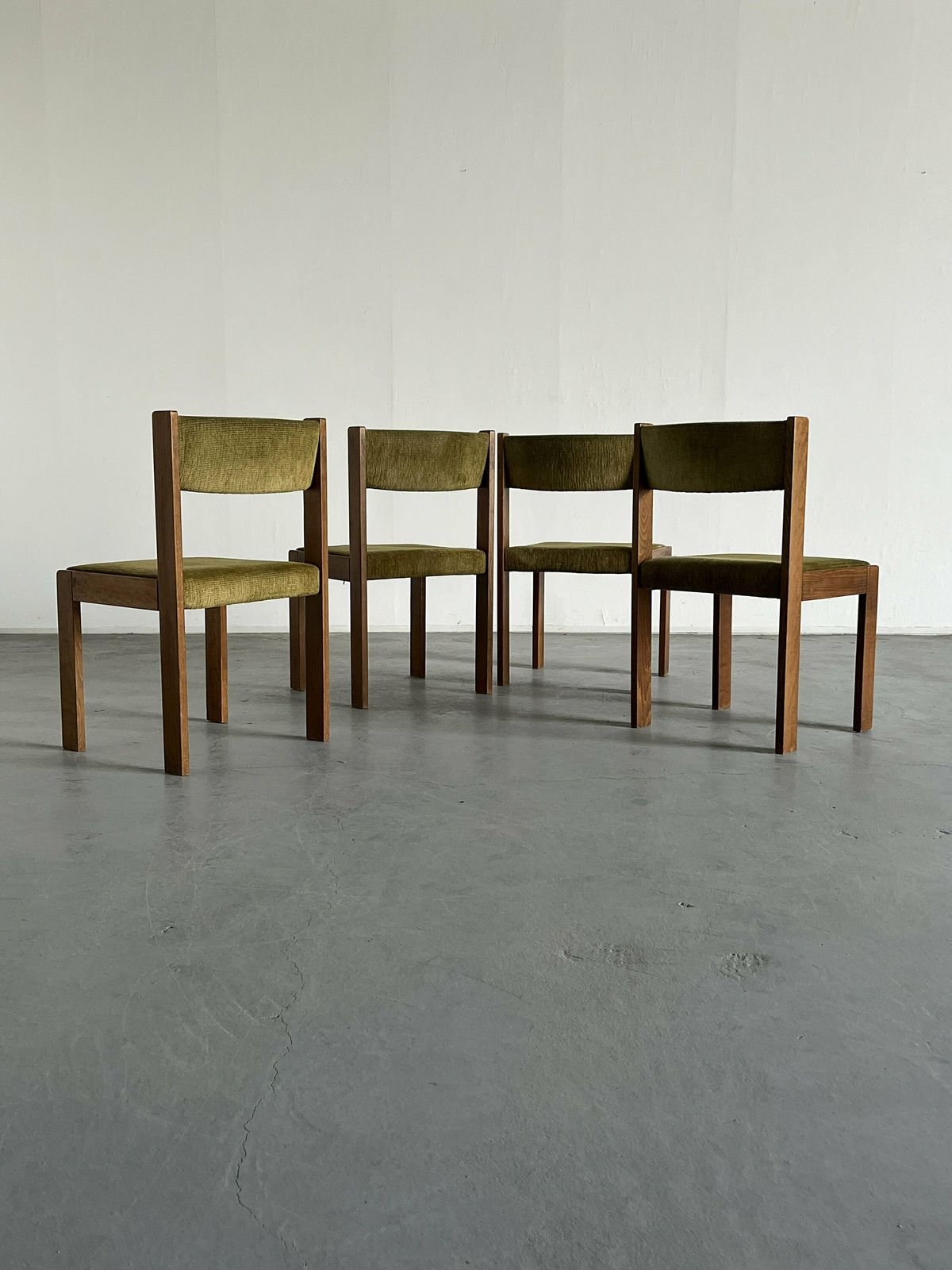 Set Of 4 Mid Century Modern Constructivist Dining Chairs By Wiesner Hager, 1960s Austria photo for sale