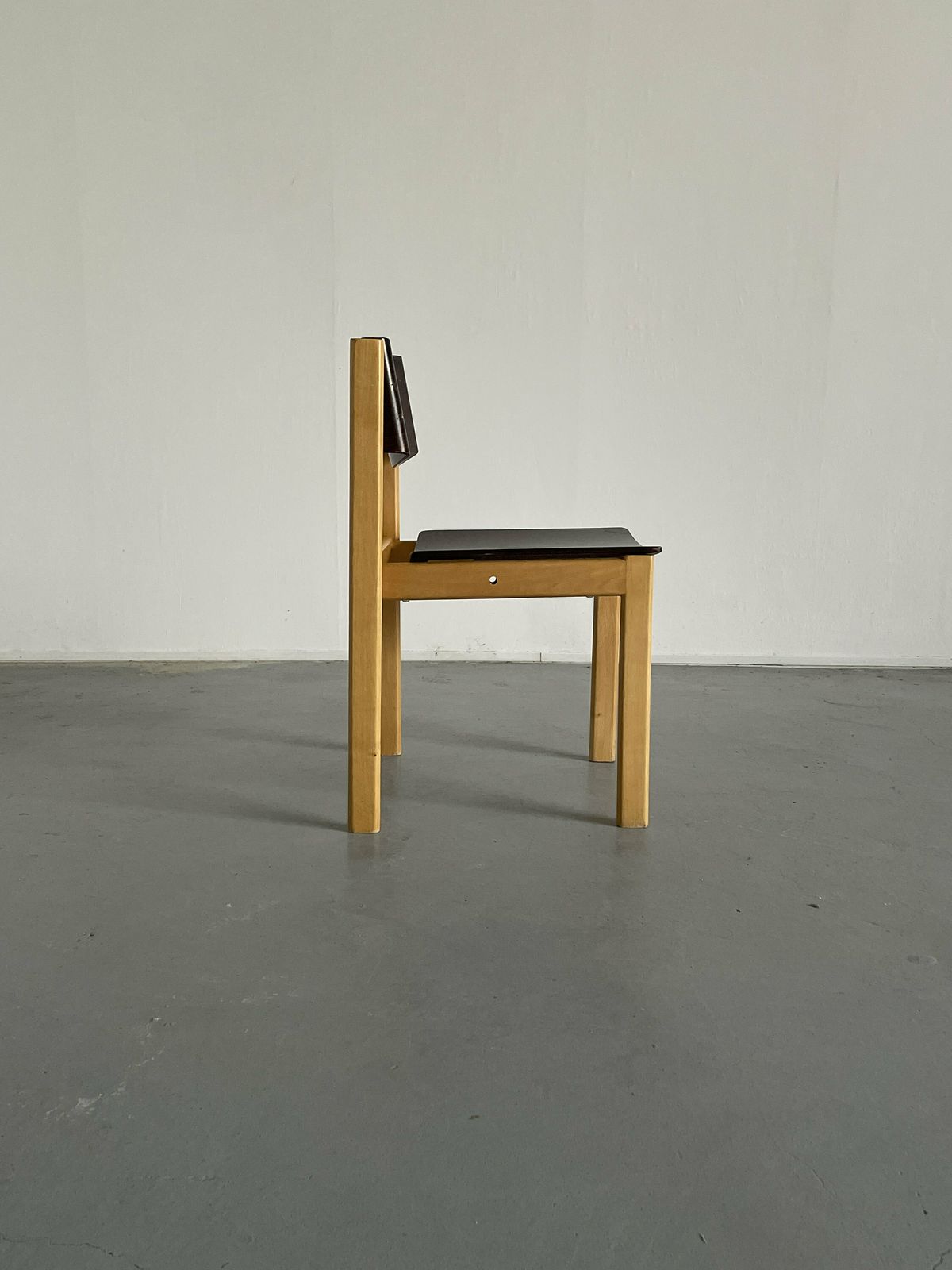 1 Of 8 Mid Century Modern Bentwood Stackable Dining Chairs Or Visitor Chairs In The Style Of Roland Rainer, Beech And Stained Plywood, 1970s photo furniture
