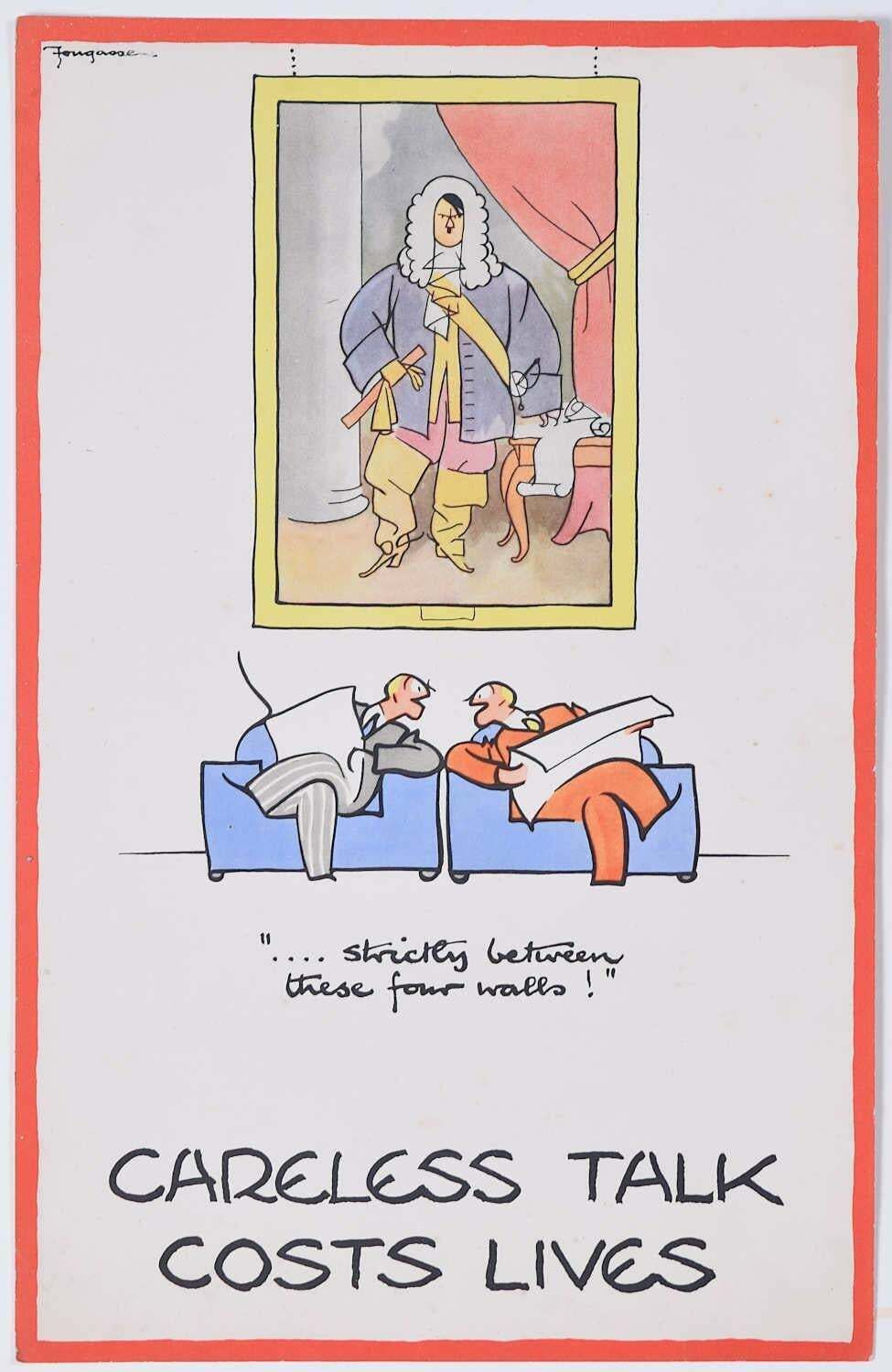 Fougasse (Cyril Kenneth Bird) 'Fougasse' Careless Talk Costs Lives Cyril Kenneth Bird World War 2 Poster Circa 1940