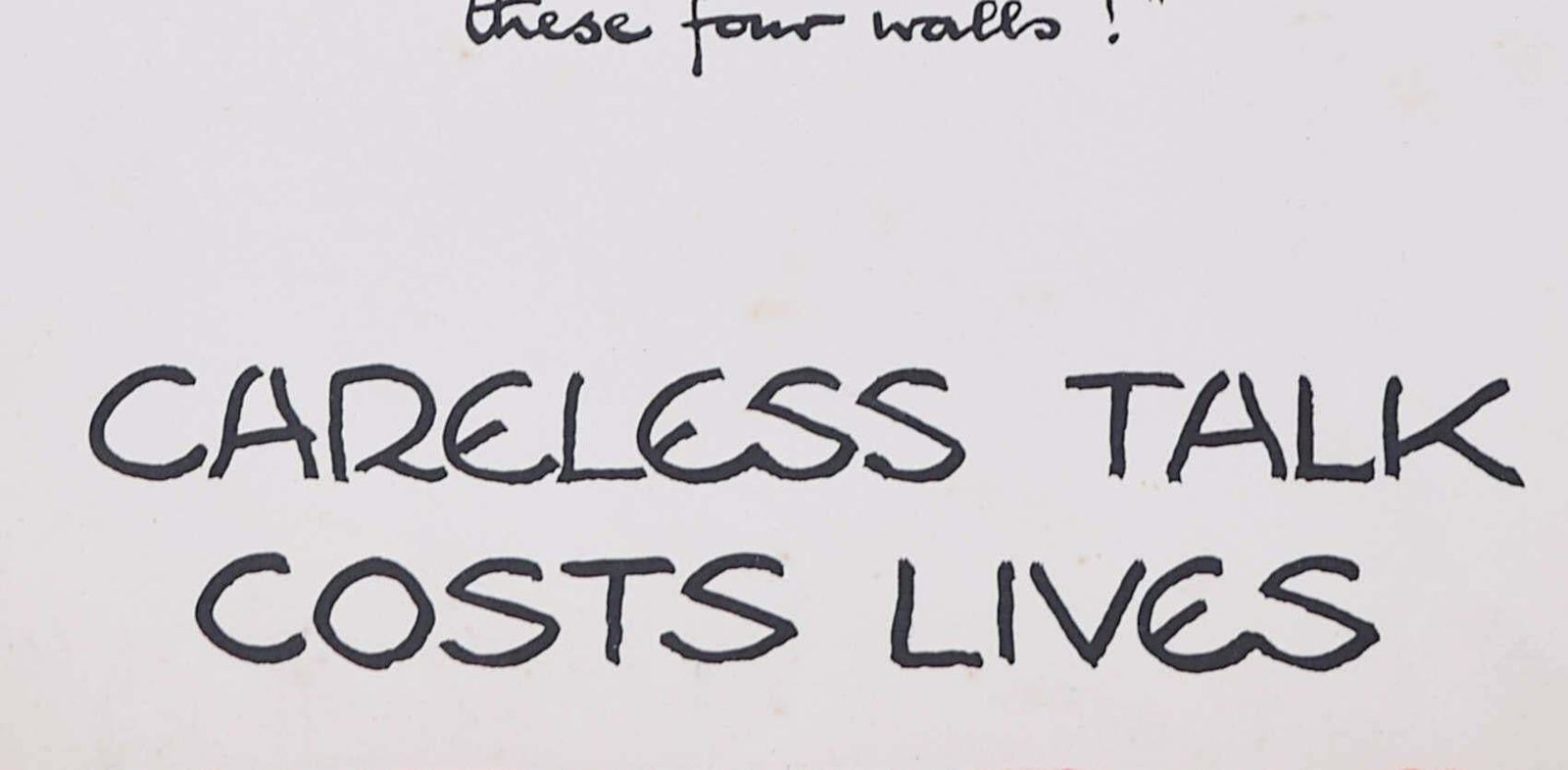 Fougasse (Cyril Kenneth Bird) 'Fougasse' Careless Talk Costs Lives Cyril Kenneth Bird World War 2 Poster Circa 1940 photo for sale