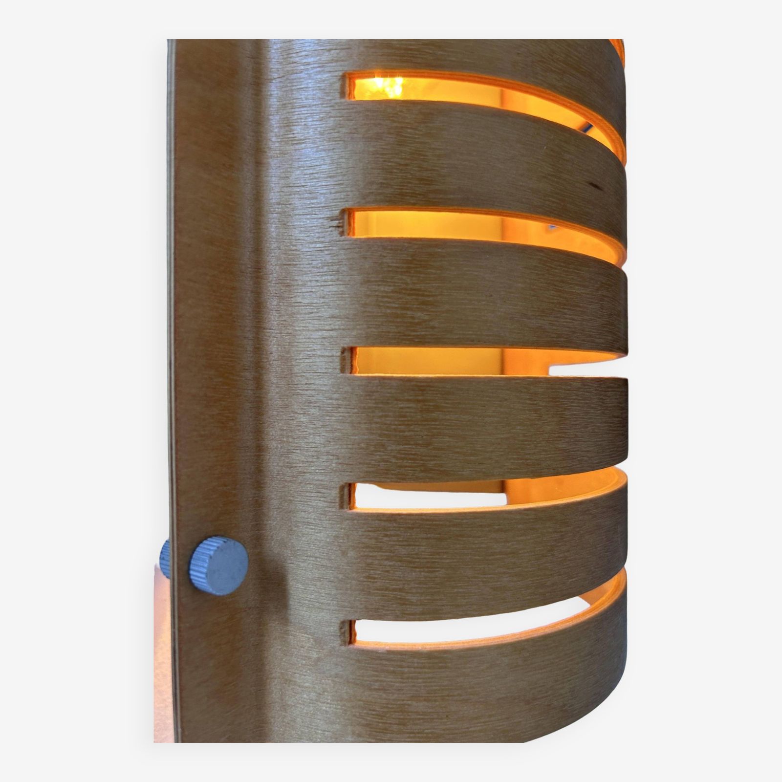 Pair Of Vintage Wall Lights, Thermoformed Wood, Sweden 1980s photo furniture