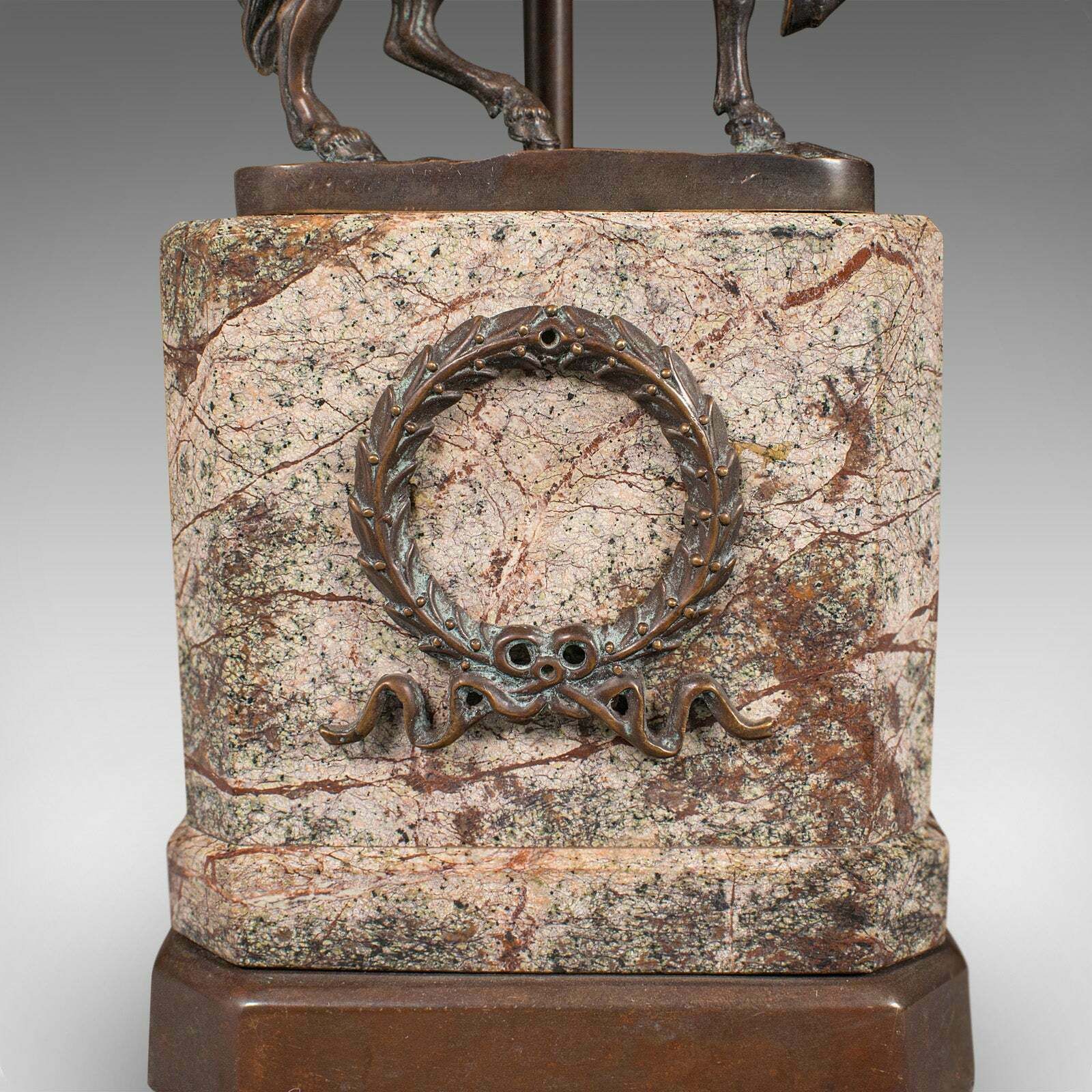 Lighting Vintage Equine Table Lamp, English, Bronze Decorative Desk Light, Horse Interest photo