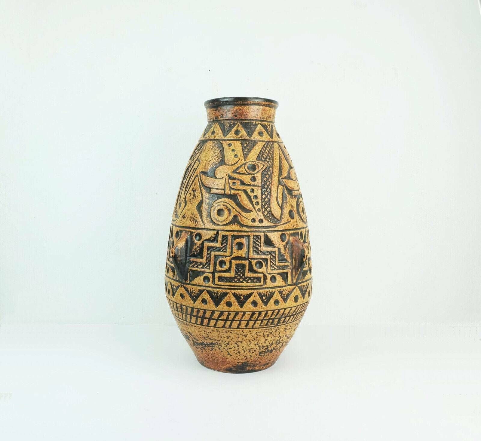 Home Decor Huge And Rare Mid Century Floor Vase Anubis Jasba Model N 312 11 5 photo