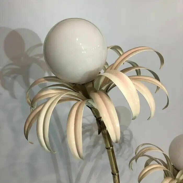 photo buy Two Branch Palm Tree Floor Lamp 1970s Italian Hollywood Regency Brass