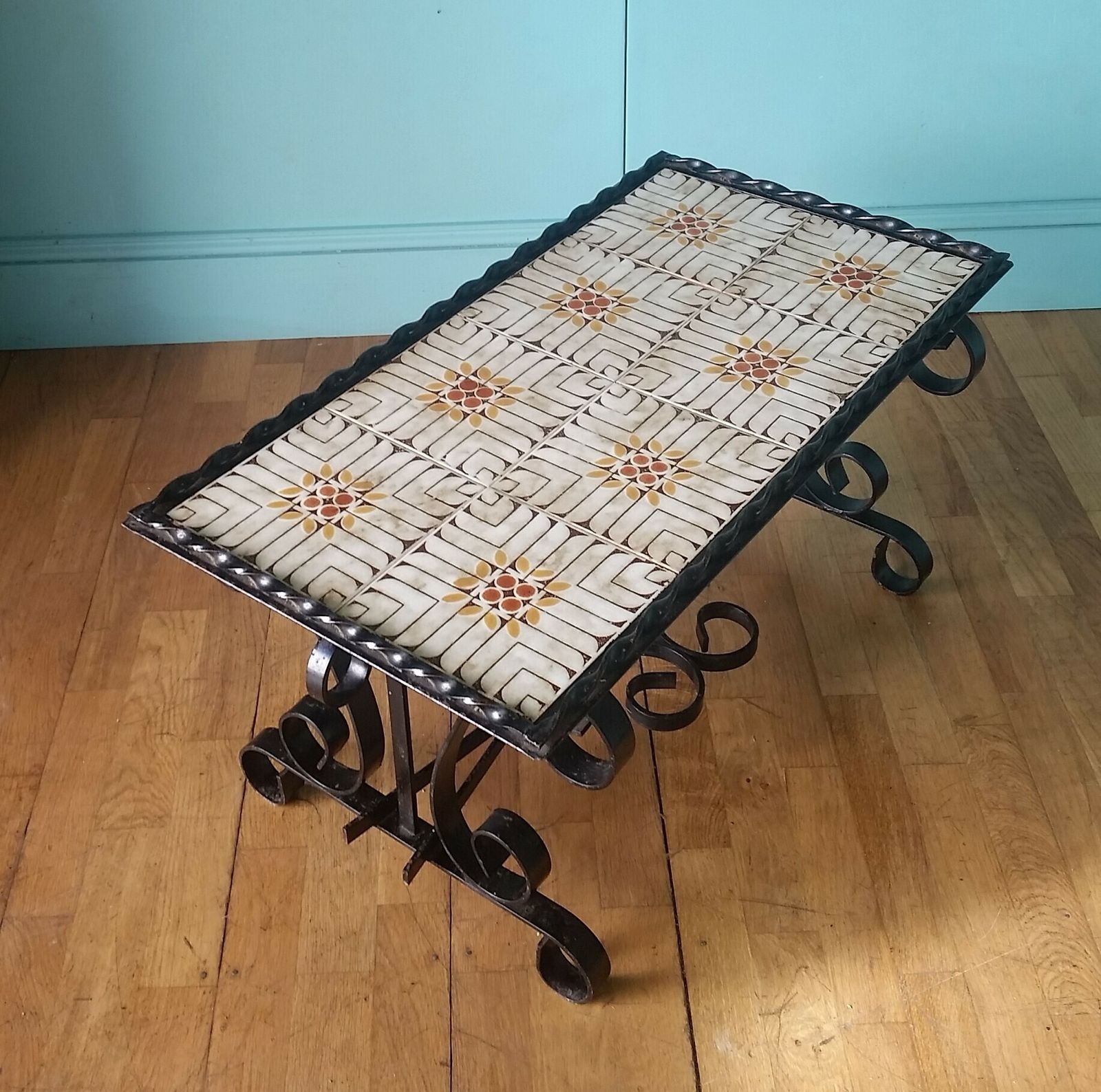 French Mid Century Wrought Iron Coffee Table photo Furniture
