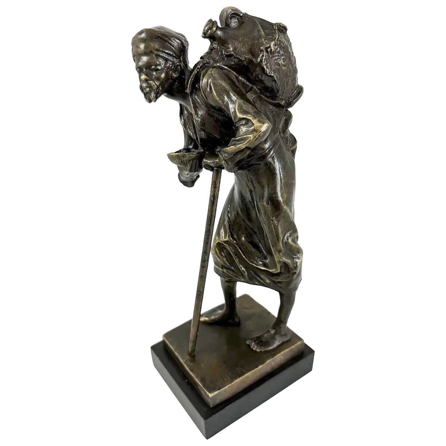 Paul Ludwig Kowalczewski Bronze Sculpture Arab Water Carrier  Braunlich Langlotz