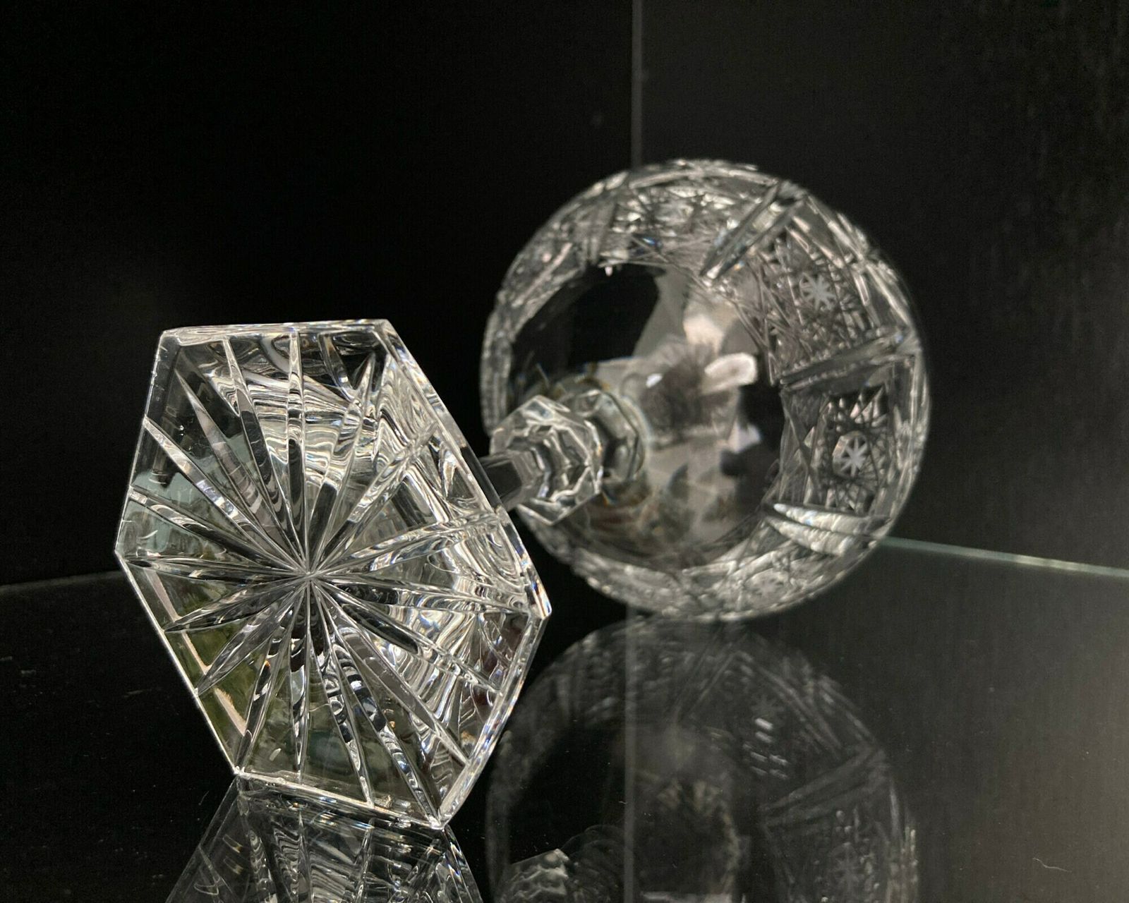 Kristallen Champagneglazen | Boheemse Champagnecoupes | 2 Stuks | Ca. Jaren 1960 photo Woonaccessoires