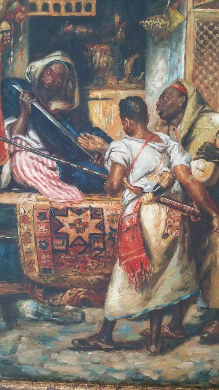 Oil Painting On Wood Signed L. Sanchez photo furniture