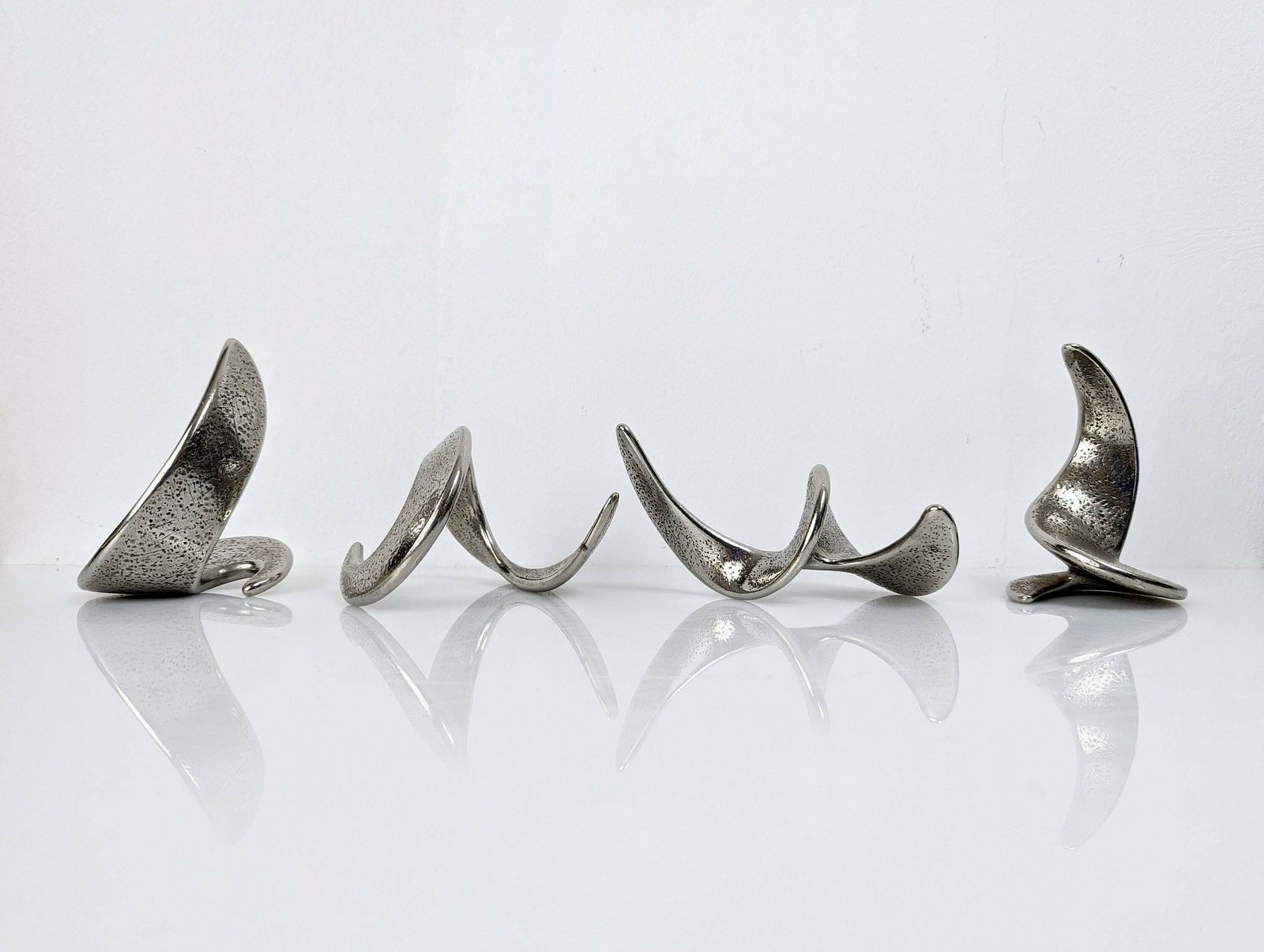 Set Of Spiral Steel Sculptures Signed By The Artist 1980s photo furniture
