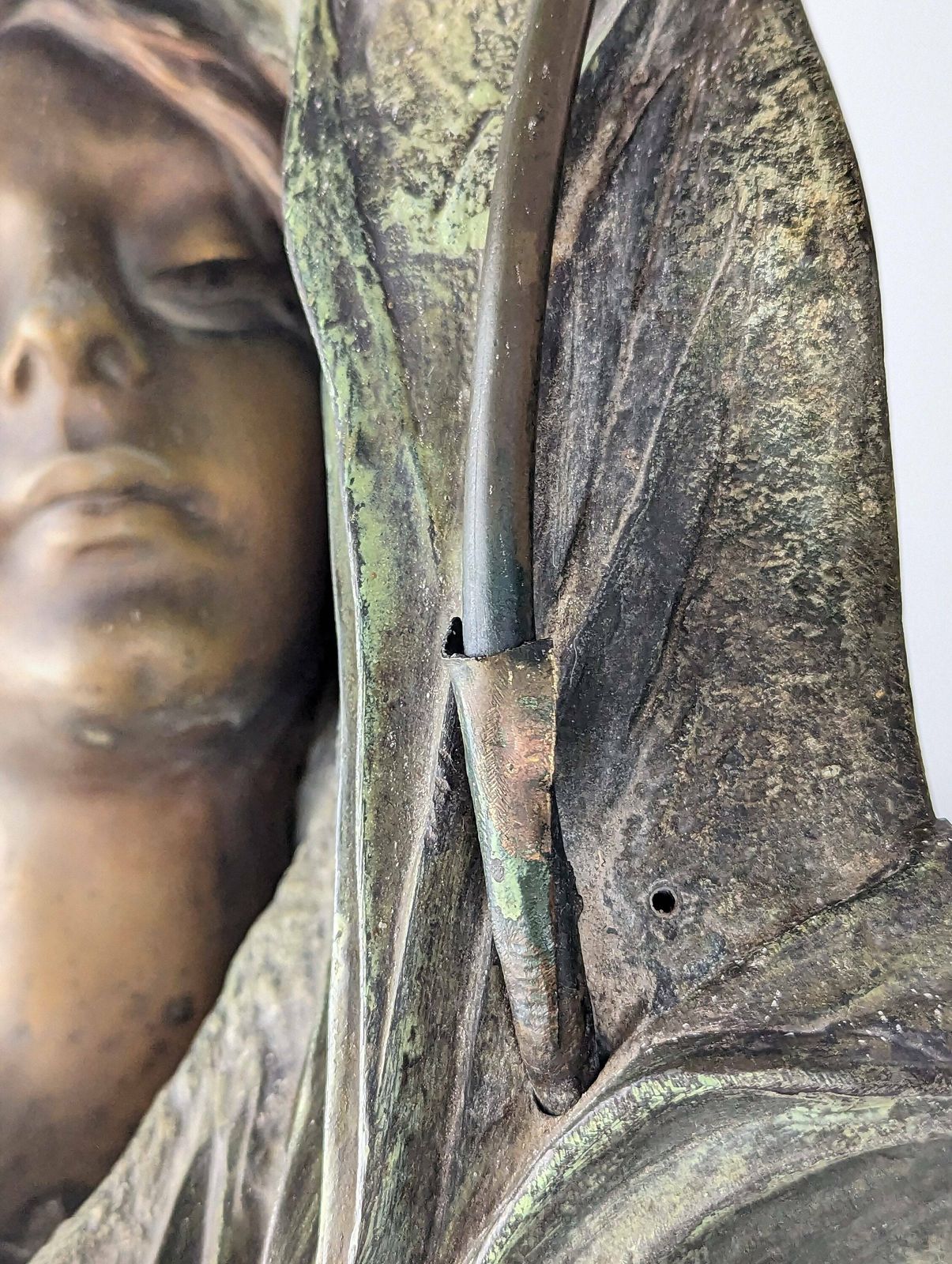 Art Nouveau Sculpture Lamp By Julien Causse 1900s photo vintage