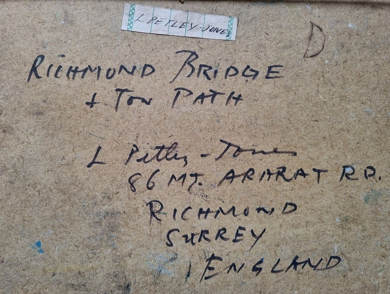 Llewellyn Petley Jones – Richmond Bridge (Framed Oil Painting 1954) photo for sale