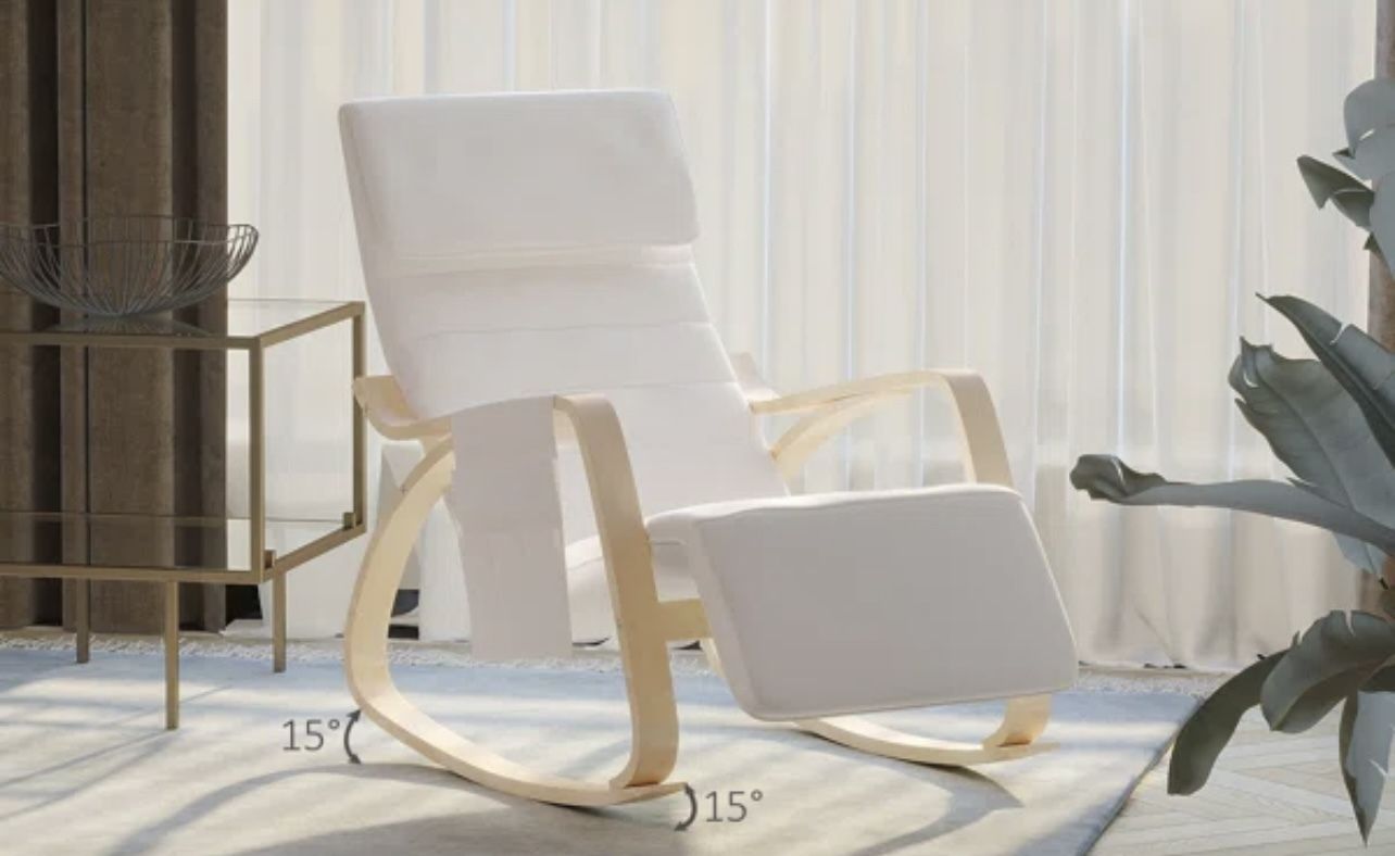 Scandinavian Modern Solid Wood Rocking Armchair photo furniture
