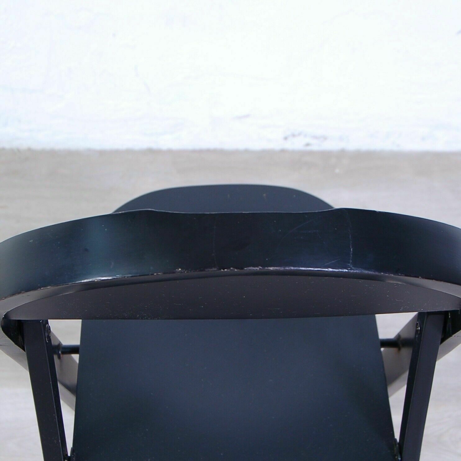 Vintage Folding Chair, Made In Italy Brand, 1960s Design, Black Lacquered Wood photo vinterior