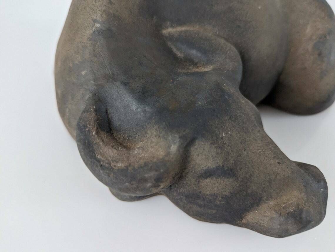 Animal Sculpture Water Buffalo Resting By Elena Laverón photo vintage